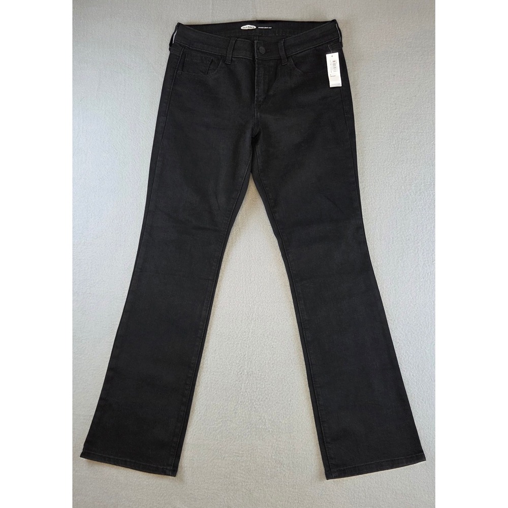 NWT Old Navy Kicker Bootcut Jeans Womens 6 Short Black Stretch Denim Mid Rise